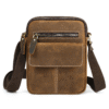 Brown vertical crossbody bag with shoulder strap