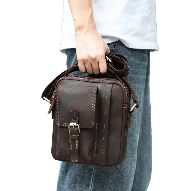 Wholesale Mens Business Travel Shoulder Bag Premium Vintage Crossbody Bag