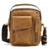 mens top layer cowhide leather crossbody shoulder bag 5