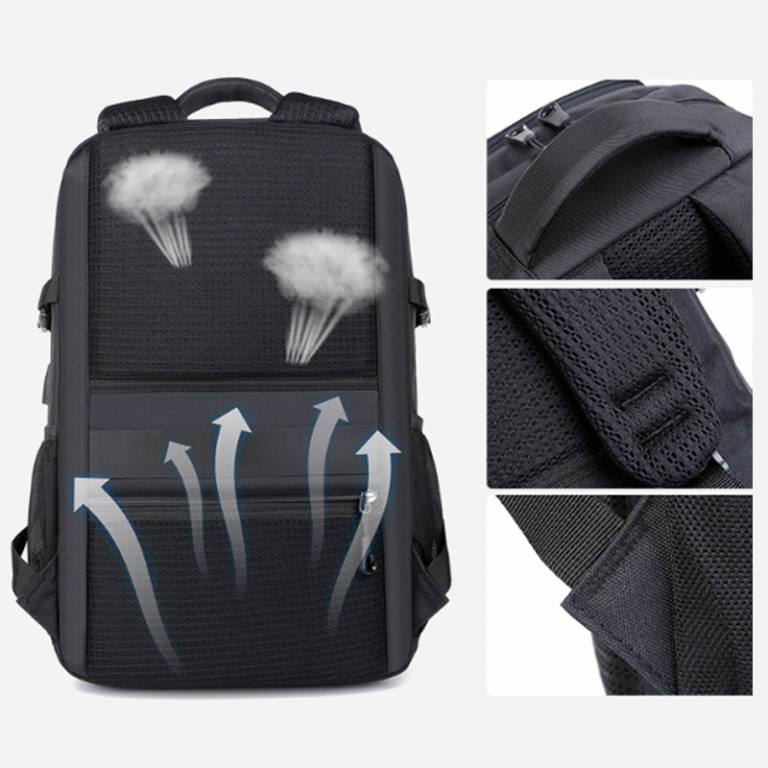 A black USB backpack