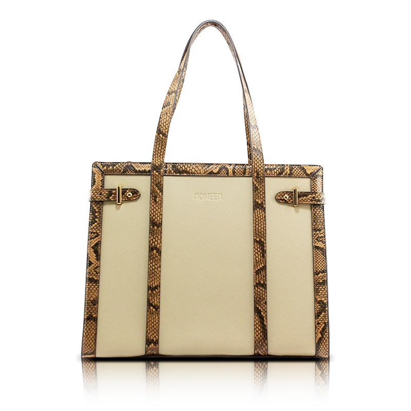 Green Alligator Print Vegan PU Tote Handbag For Women By RONEER