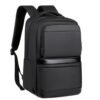 Black laptop backpack with two front zip compartments