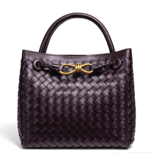 New Women’s Handmade Woven Tote Bag – Metal Rope Buckle Shoulder Crossbody Handbag