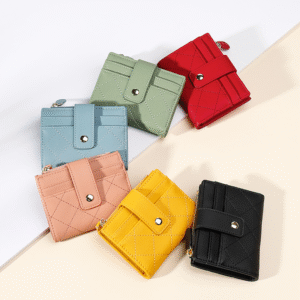 Wholesale Fashion Short Wallet Card Holder PU Leather Cute Womens Customizable