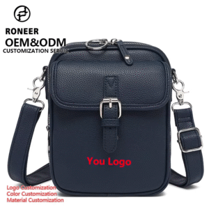 Custom PU Leather Women Shoulder Bag with Zipper Stylish Handheld Tote