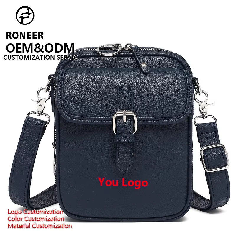 Custom PU Leather Women Shoulder Bag with Zipper Stylish Handheld Tote