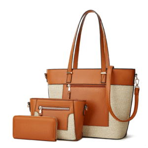 Elegant Designer Handbag Set for Women – 3 Piece Tote, Shoulder Bag & Wallet
