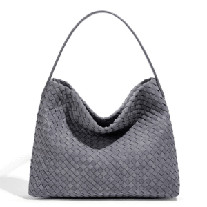 Large Capacity Woven Shoulder Bag for Women Fashion Commuter Tote Vintage Suede Crossbody
