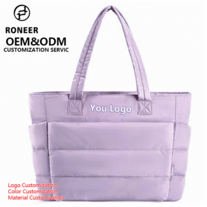 Supplier Wholesale Women Quilted Tote Bag Custom Material Color Size for Winter Autumn Spring