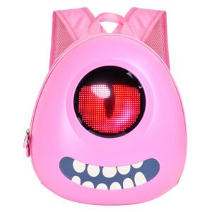 Custom Wholesale LED Screen Backpack for Children – Cute 3D Monster Waterproof Design