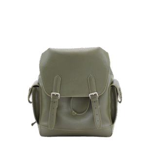 China Bag  Factory Olive Green Leather Backpack Large Capacity for Travel and Everyday Use
