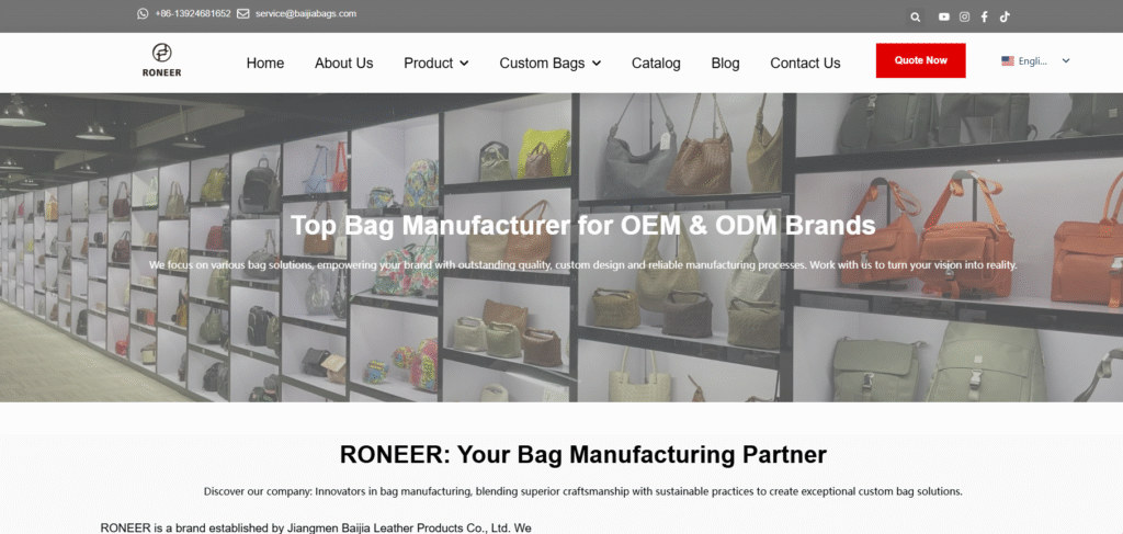 Jiangmen Baijia Leather Products Co., Ltd. - RONEER