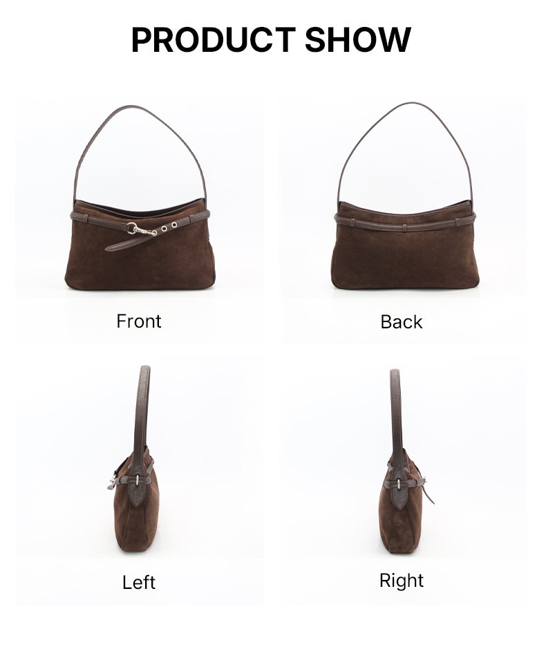 Wholesale High-Quality Brown Suede Single-Shoulder Bags for Women's Fashion Handbags