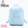 Light blue compact daypack with top handle and shoulder straps