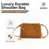 Tan shoulder bag exterior feature illustration