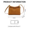 Tan shoulder bag measurement illustration