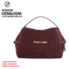 Burgundy hobo handbag with short shoulder handle