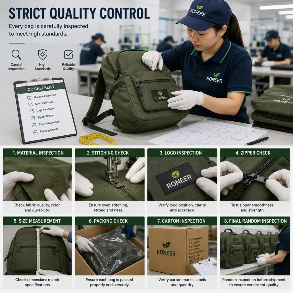 bag factory China quality control inspection