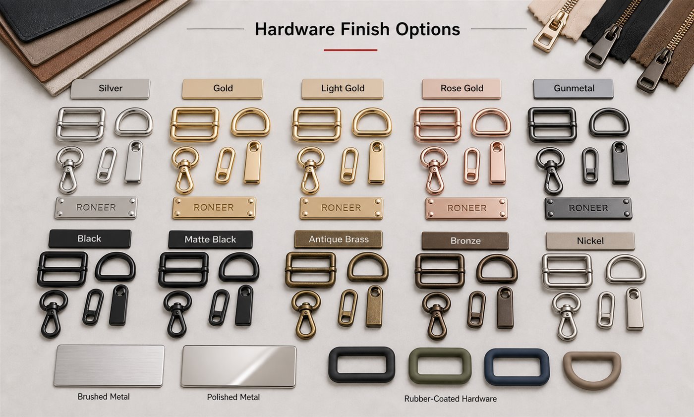 bag hardware finish options