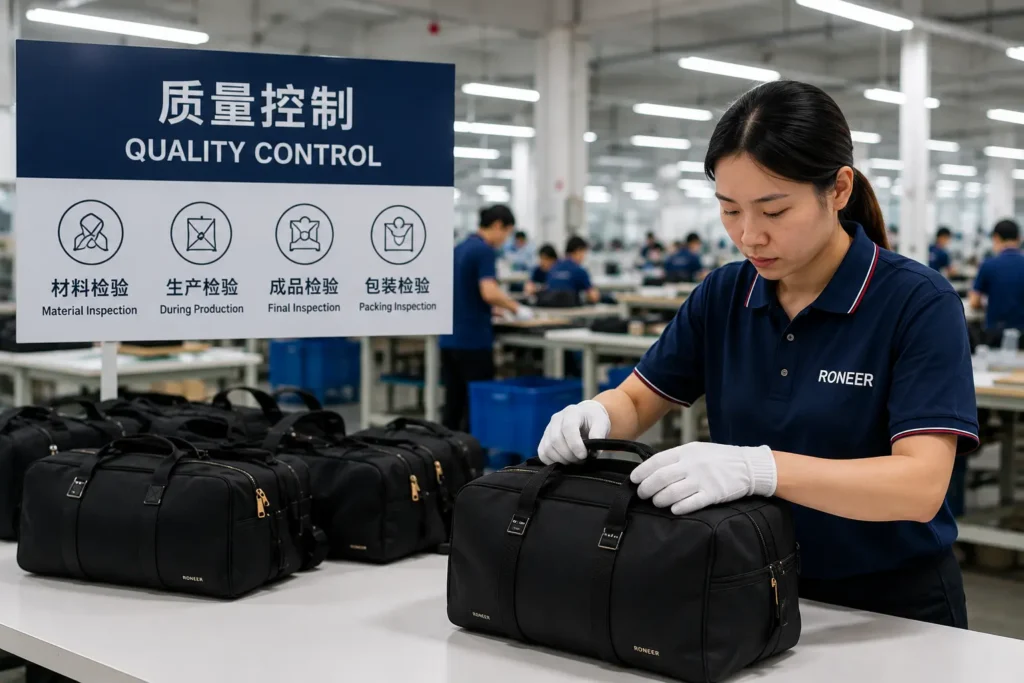 bag quality control inspection for low MOQ orders