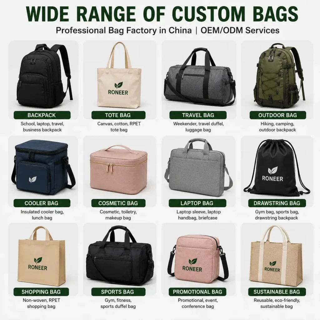 custom bag factory China product categories
