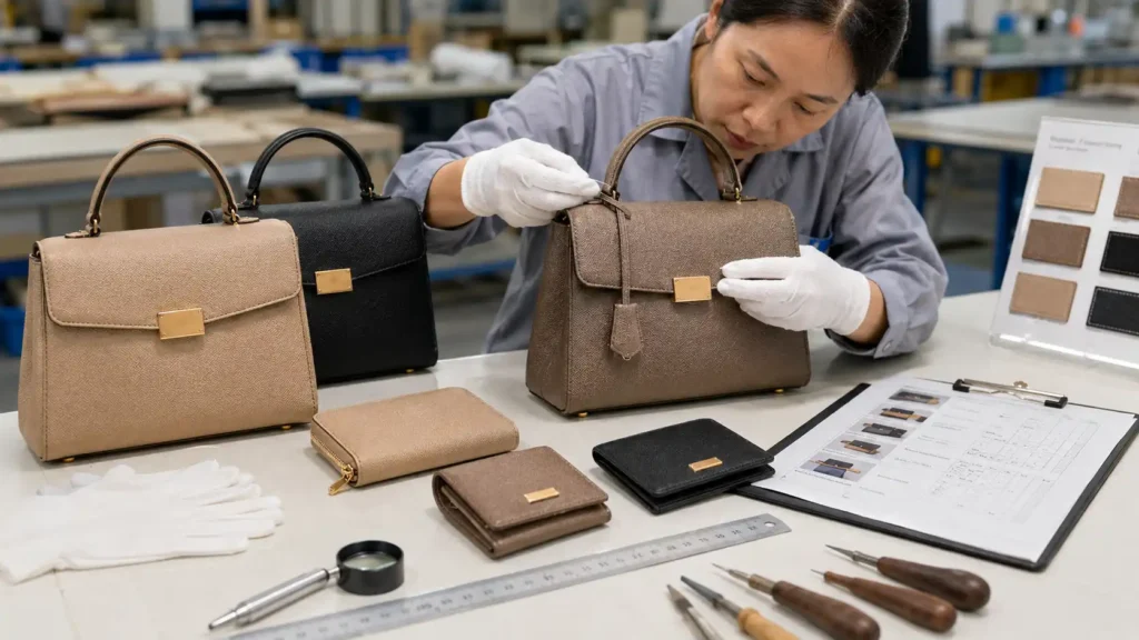 custom bag quality control inspection in factory