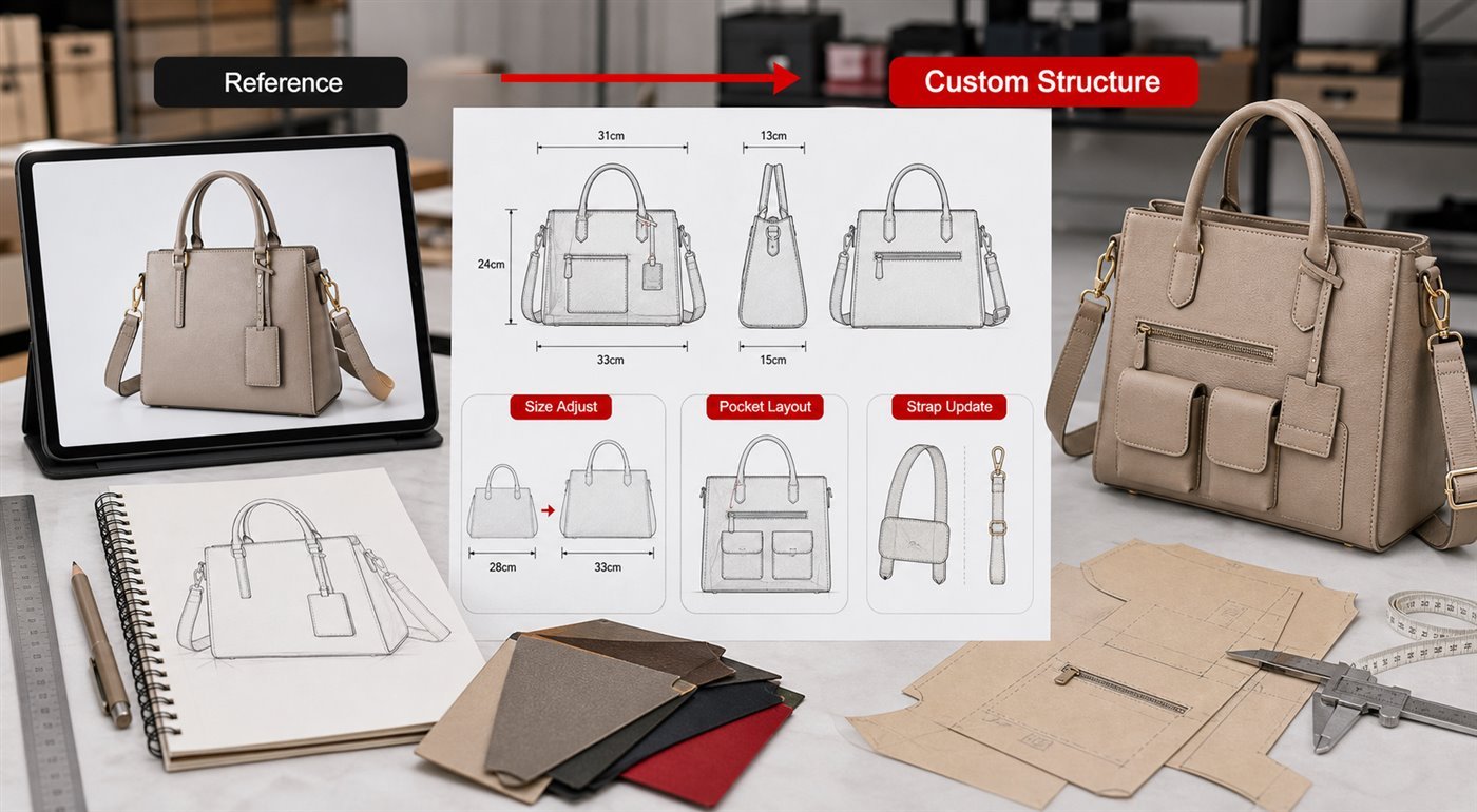custom bag structure development from reference image