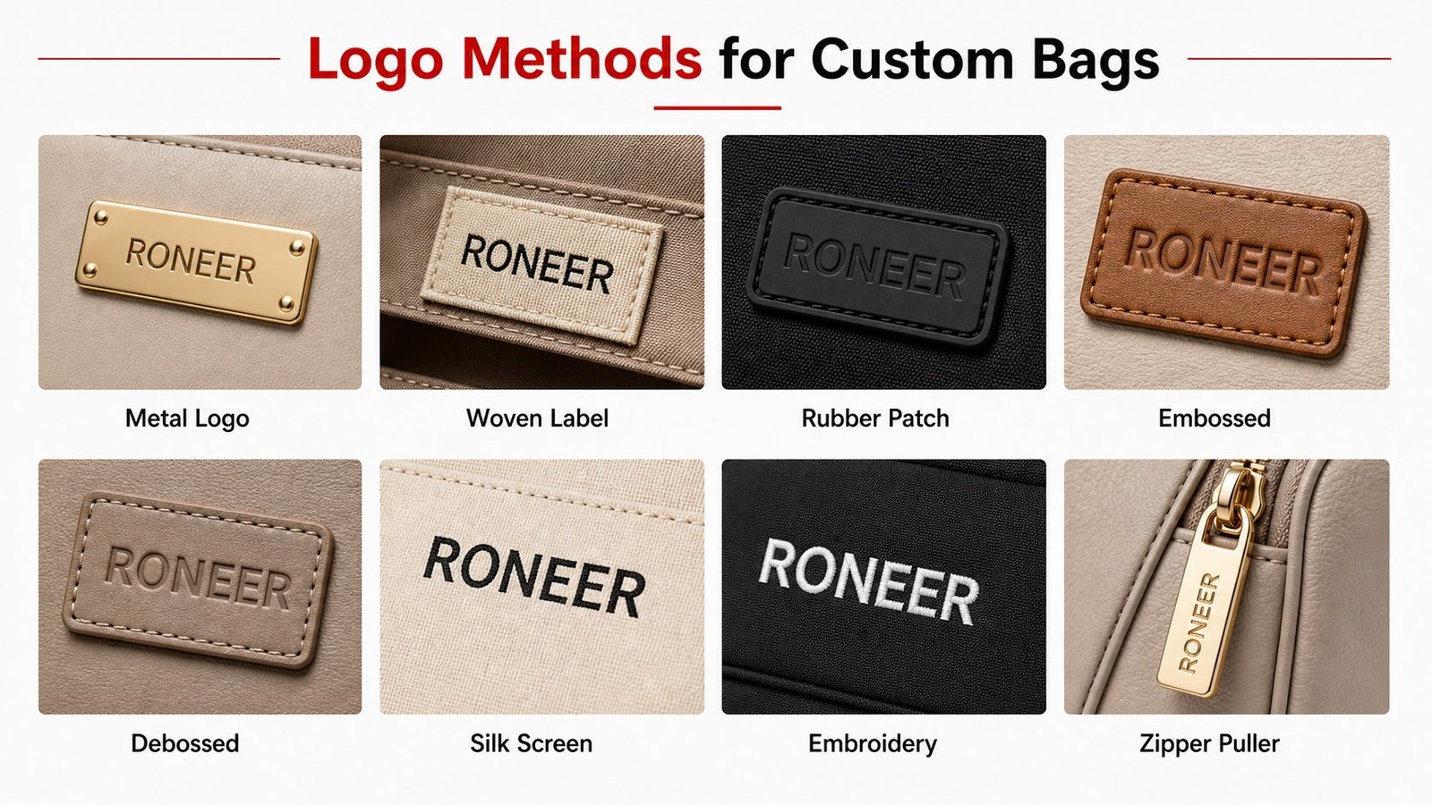 custom logo bag logo methods