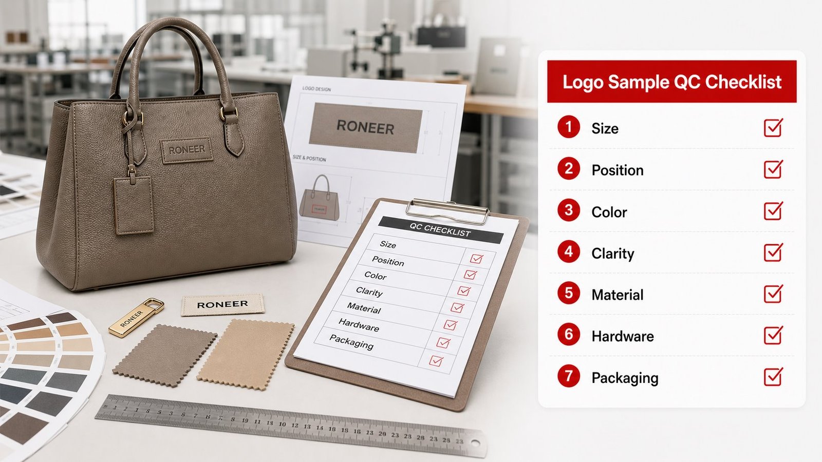 custom logo bag sample QC checklist