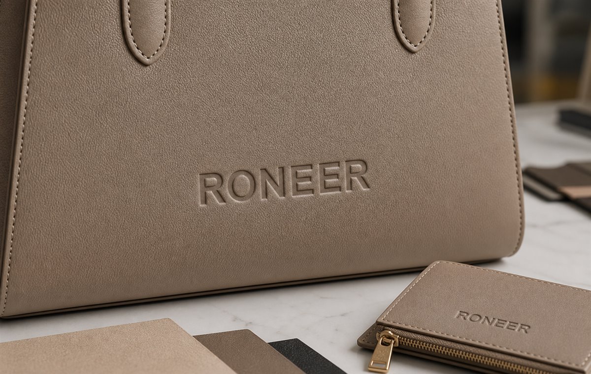 embossed logo customization for leather bags