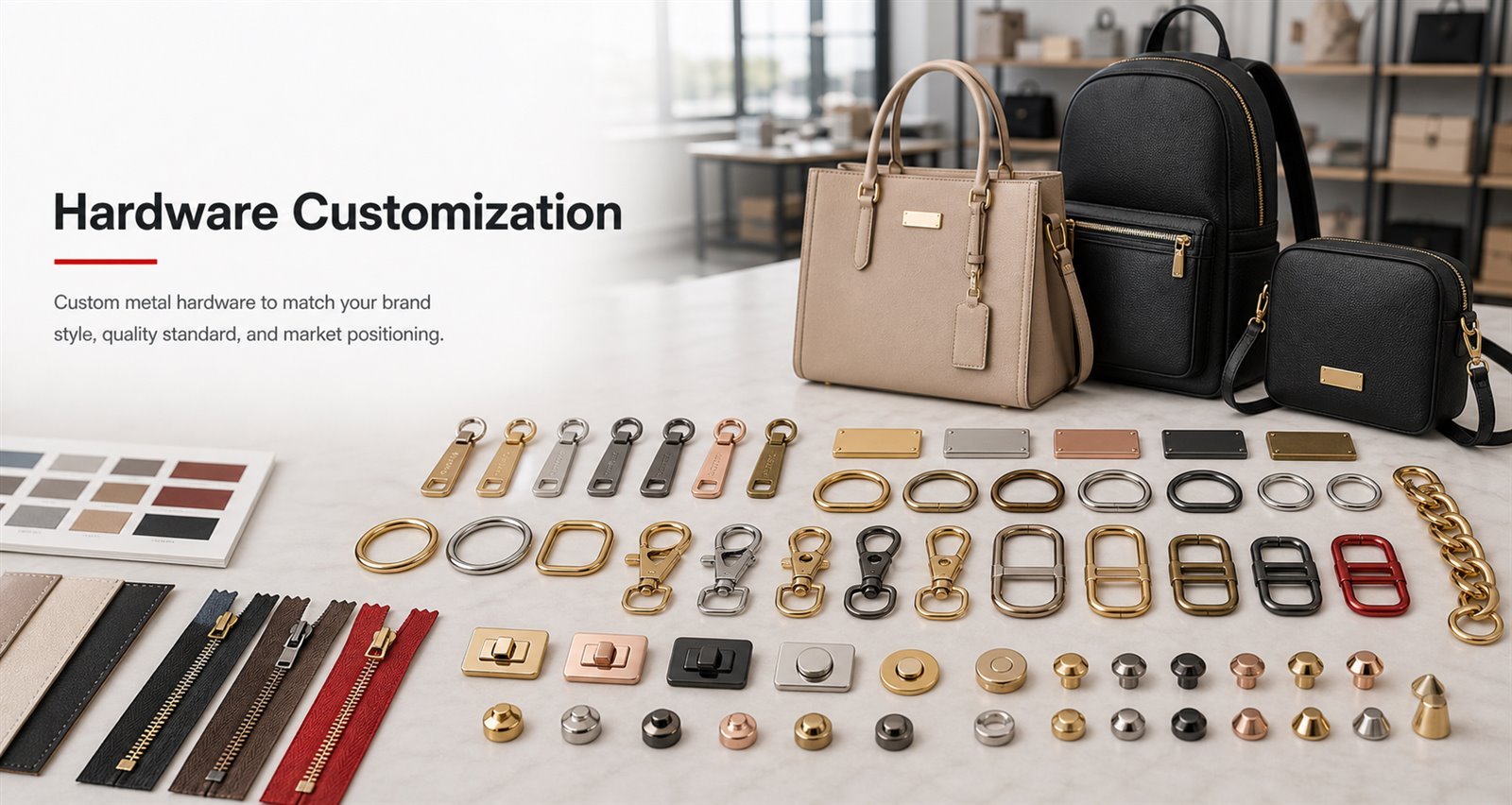 hardware customization for custom bags