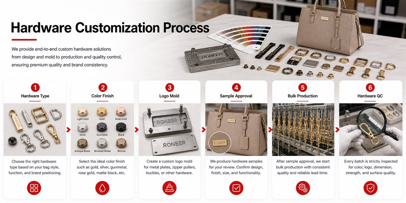 hardware customization process for OEM bags