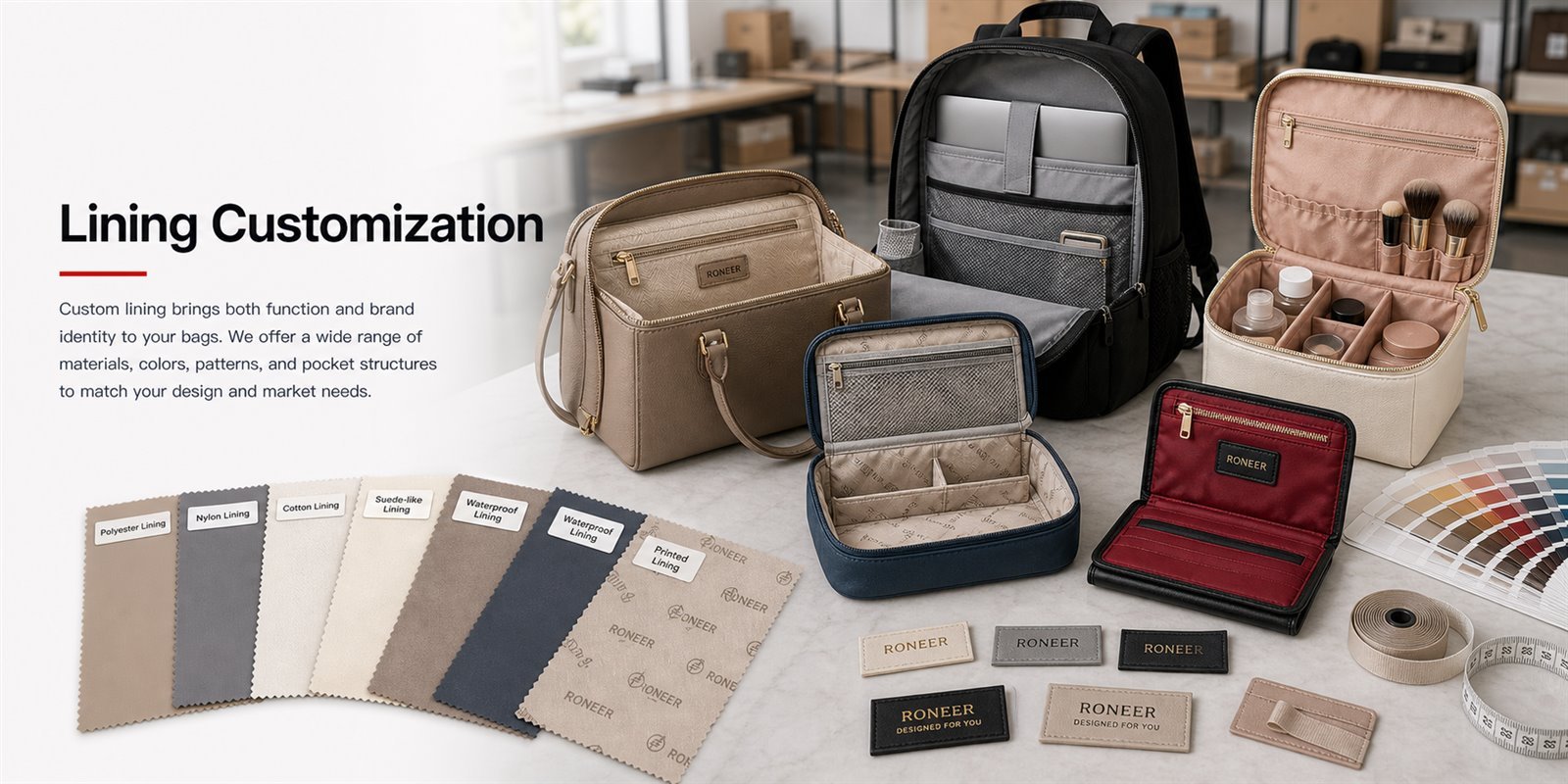 lining customization for custom bags