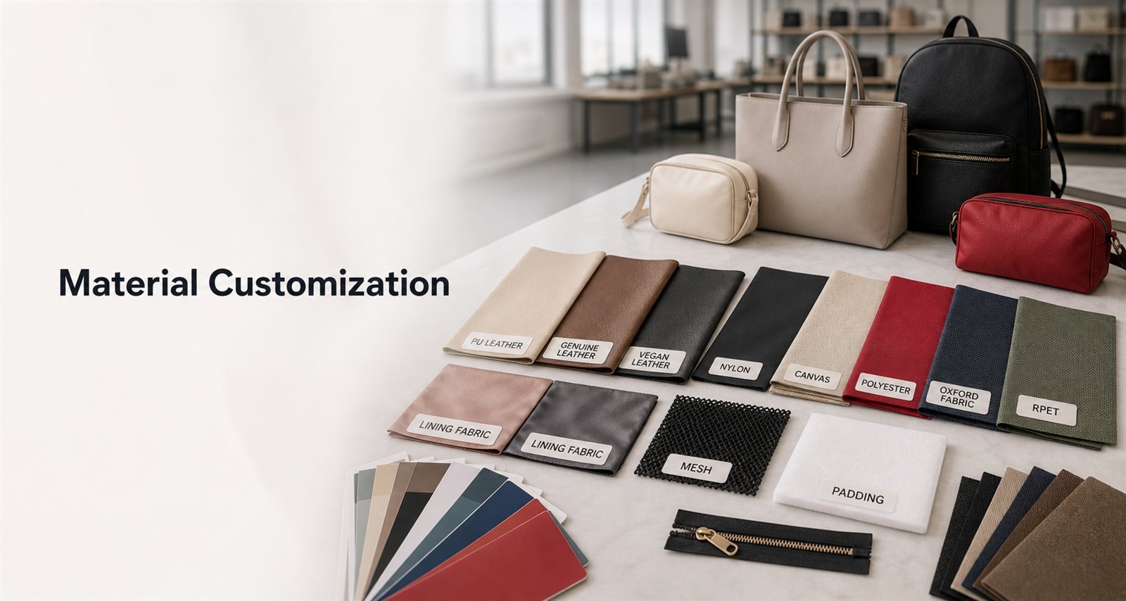 material customization for custom bags