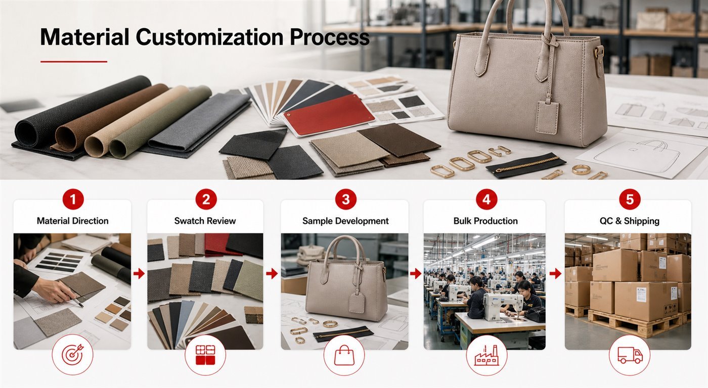 material customization process for OEM bags