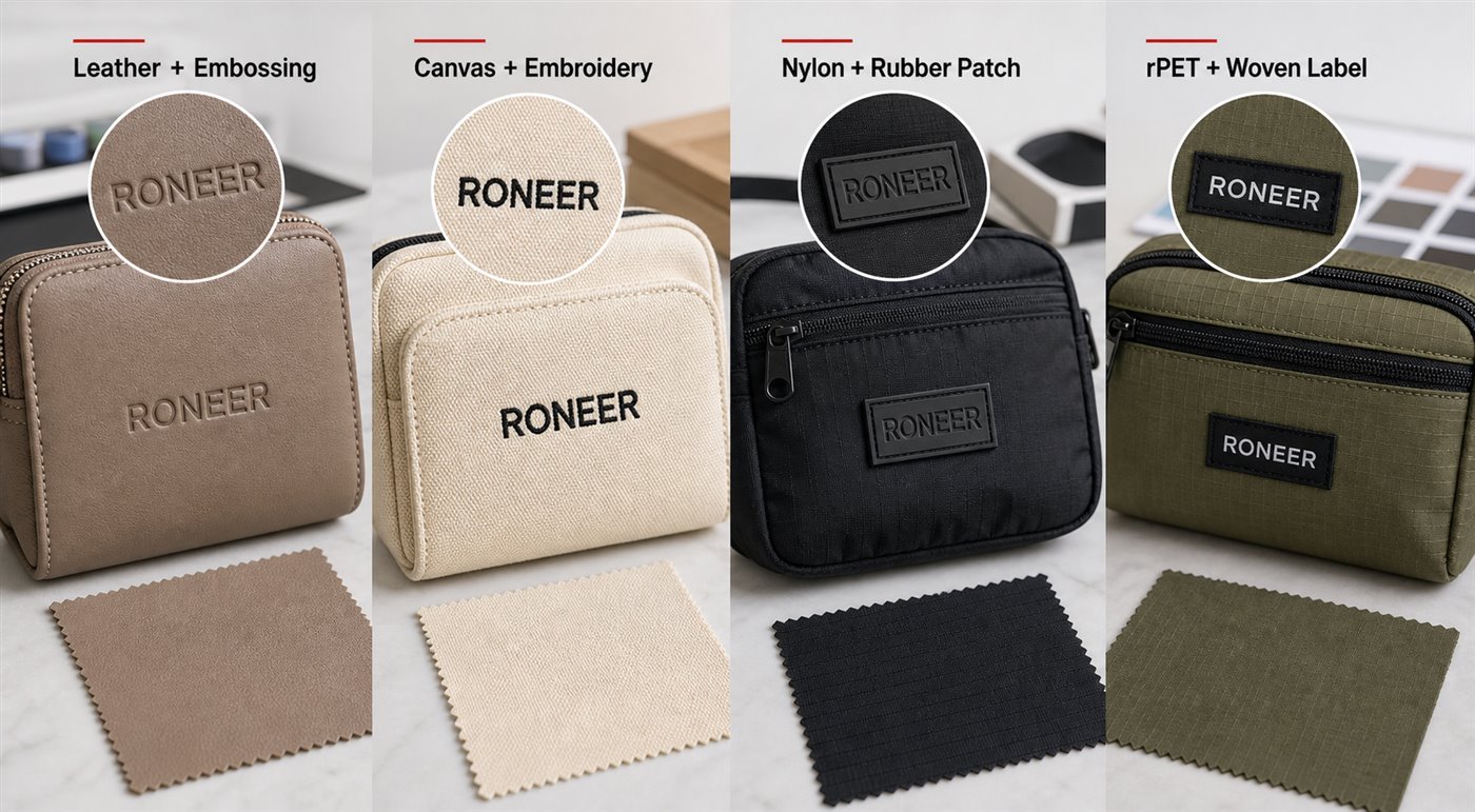 material and logo compatibility for custom bags