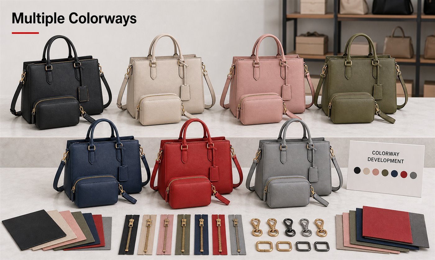 multiple colorways for custom bags