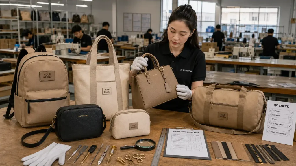 quality control inspection for custom bags