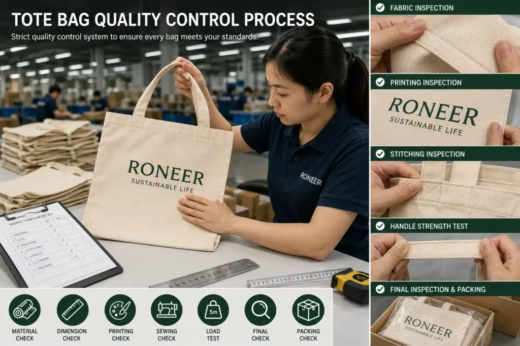 tote bag quality control inspection for bulk production