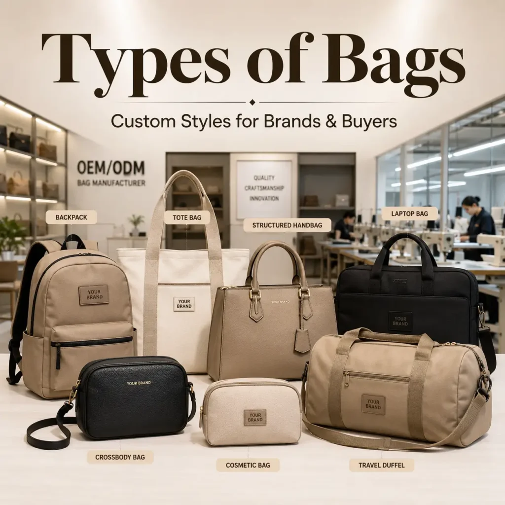 types of bags for custom bag manufacturing