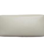 custom ivory PU leather tote handbag bottom view 11198