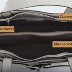 custom ivory PU leather tote handbag detail view 2 11198