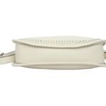 custom ivory PU leather hobo shoulder handbag bottom view 11199