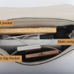 custom light beige PU leather flap shoulder crossbody bag detail view 2 11301