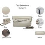 custom light beige PU leather flap shoulder crossbody bag feature overview 11301