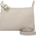 custom beige cowhide leather minimalist shoulder crossbody bag front view 136#