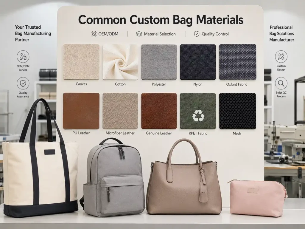 common custom bag materials for brand buyers