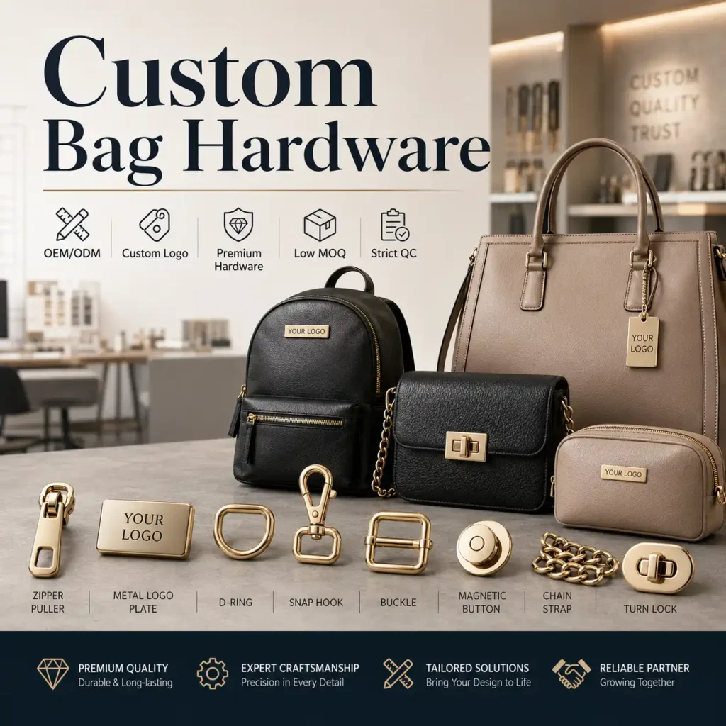 custom bag hardware for OEM and ODM bag manufacturing