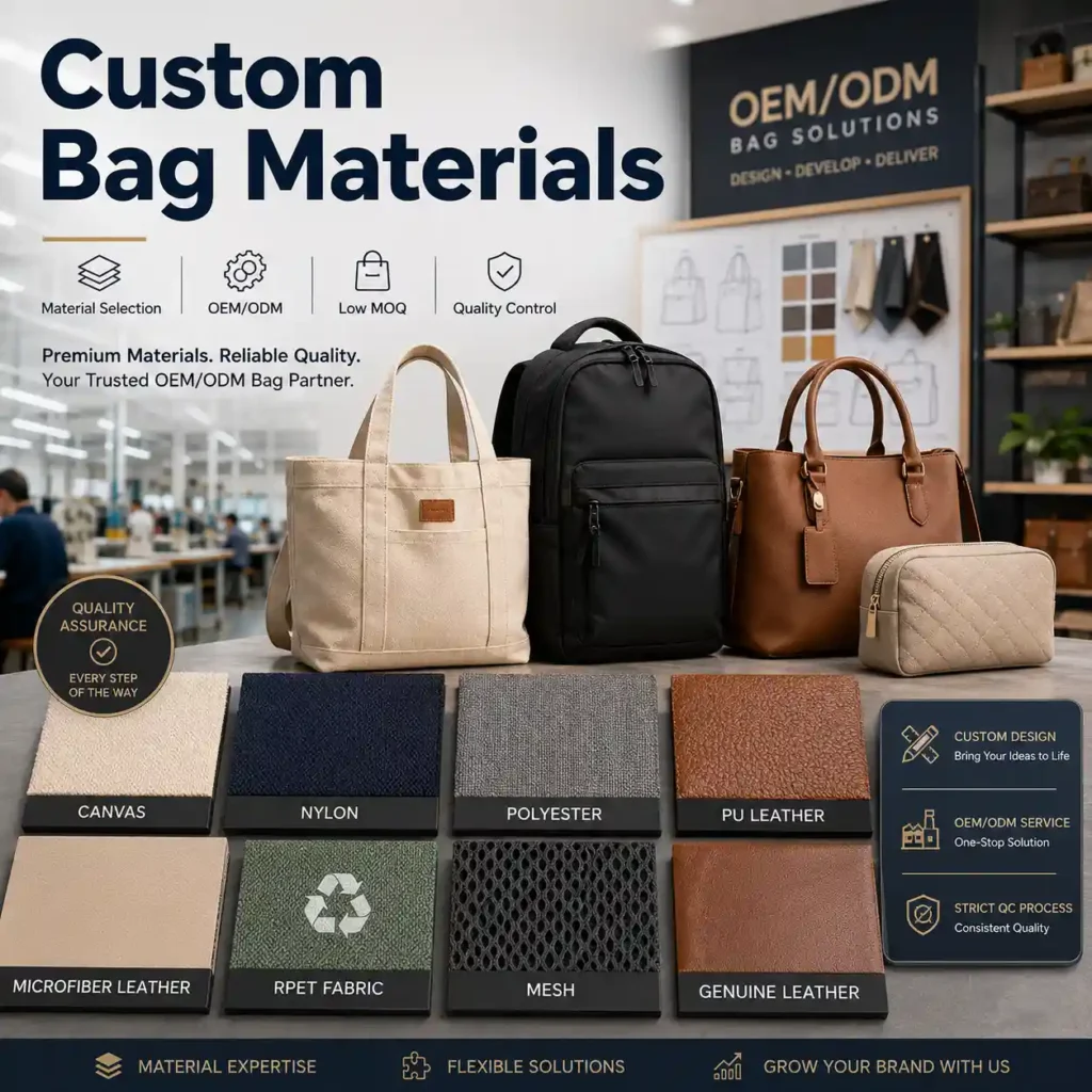 custom bag materials for OEM and ODM manufacturing