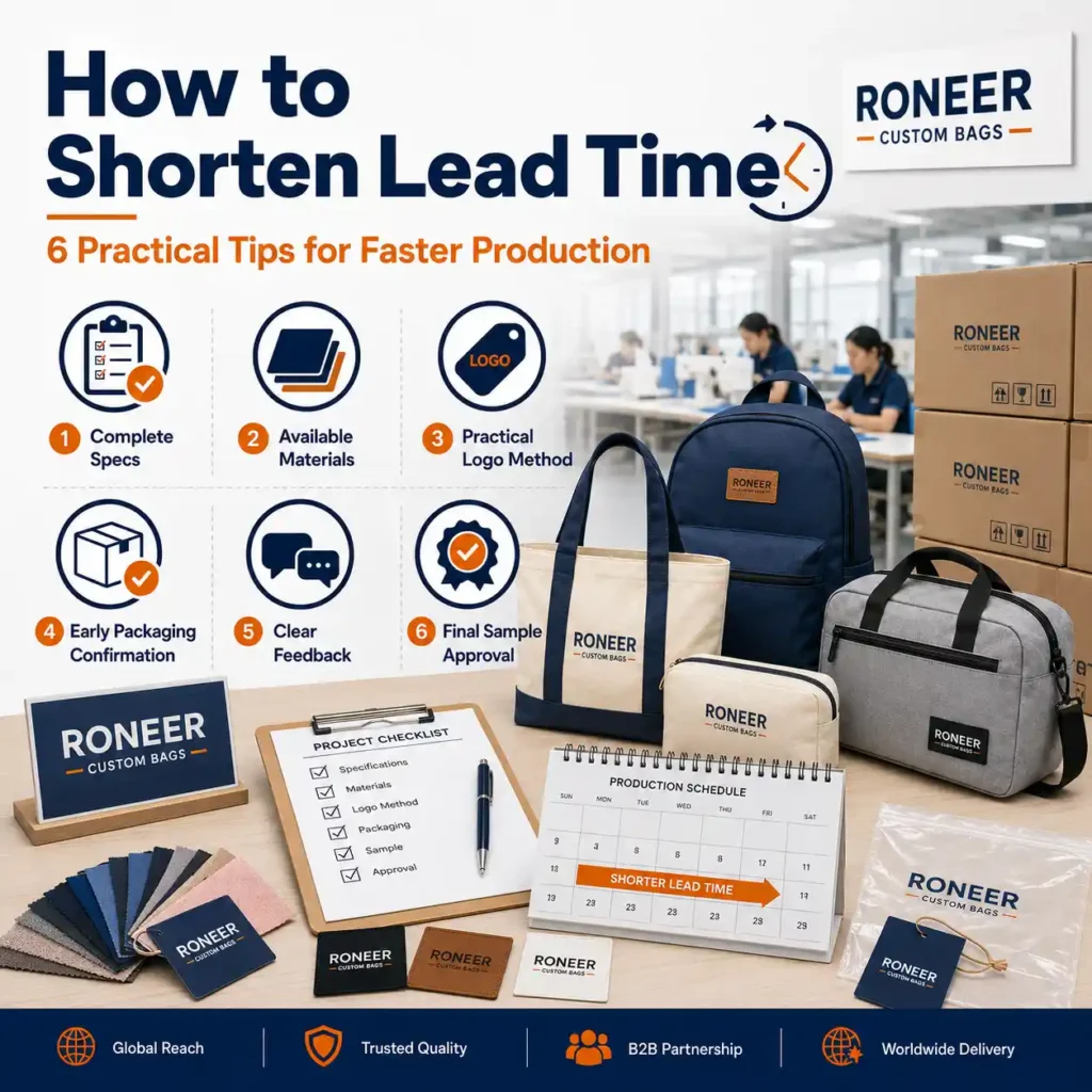 Custom bag sample and bulk production lead time timeline for OEM ODM orders